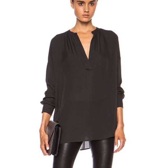 Vince Tops - Vince Silk V-neck Dolman Long Sleeve Popover XS